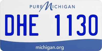 MI license plate DHE1130