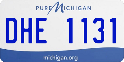 MI license plate DHE1131