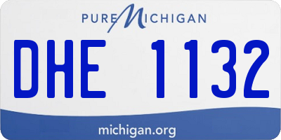 MI license plate DHE1132