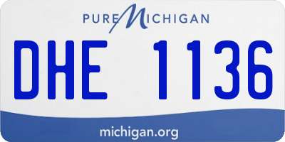 MI license plate DHE1136