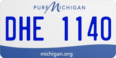 MI license plate DHE1140