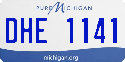 MI license plate DHE1141