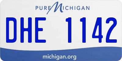 MI license plate DHE1142