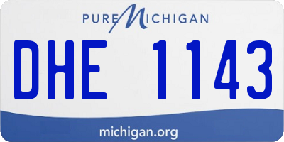 MI license plate DHE1143
