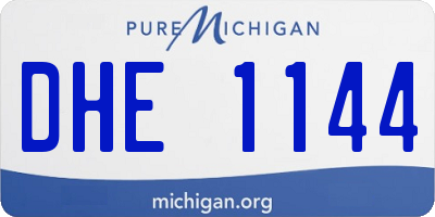 MI license plate DHE1144