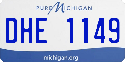 MI license plate DHE1149
