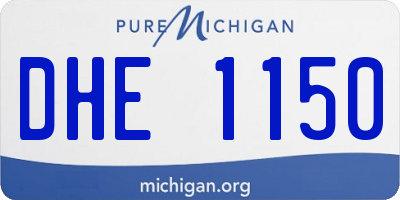 MI license plate DHE1150