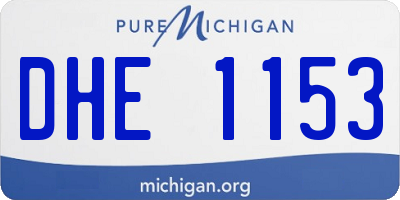 MI license plate DHE1153