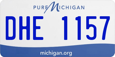 MI license plate DHE1157