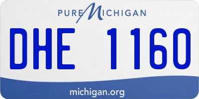 MI license plate DHE1160