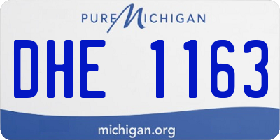 MI license plate DHE1163