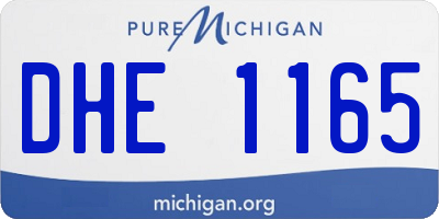 MI license plate DHE1165