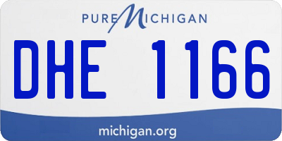 MI license plate DHE1166