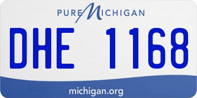 MI license plate DHE1168