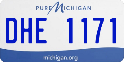 MI license plate DHE1171