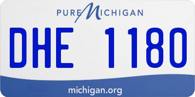 MI license plate DHE1180
