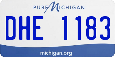 MI license plate DHE1183
