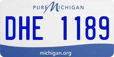 MI license plate DHE1189
