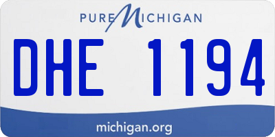 MI license plate DHE1194