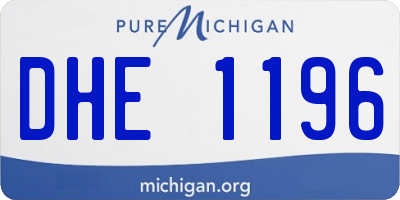MI license plate DHE1196