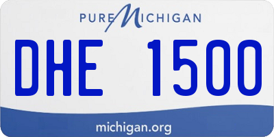 MI license plate DHE1500