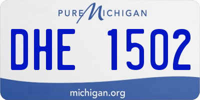 MI license plate DHE1502
