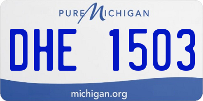 MI license plate DHE1503