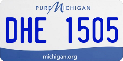 MI license plate DHE1505