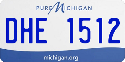 MI license plate DHE1512