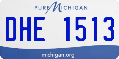 MI license plate DHE1513
