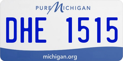 MI license plate DHE1515