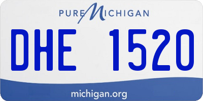 MI license plate DHE1520