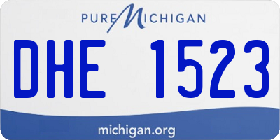 MI license plate DHE1523