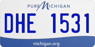MI license plate DHE1531