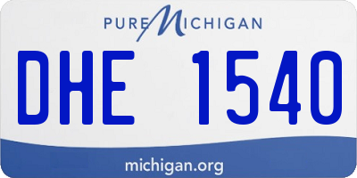 MI license plate DHE1540