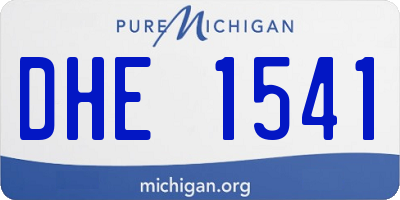 MI license plate DHE1541