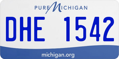 MI license plate DHE1542