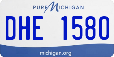 MI license plate DHE1580