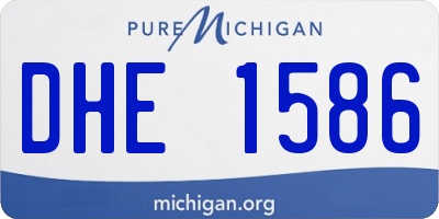 MI license plate DHE1586
