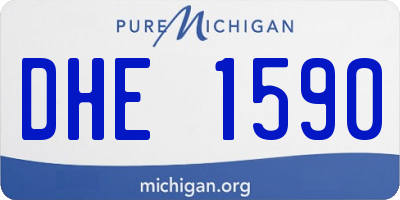 MI license plate DHE1590