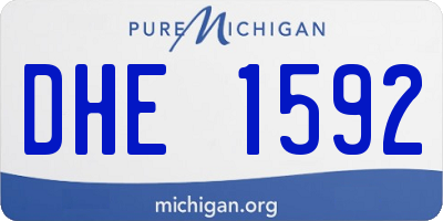 MI license plate DHE1592