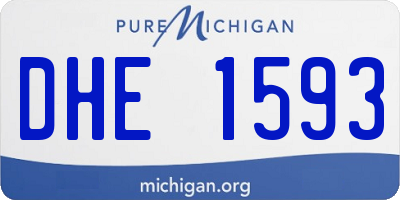 MI license plate DHE1593