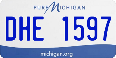 MI license plate DHE1597