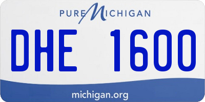 MI license plate DHE1600
