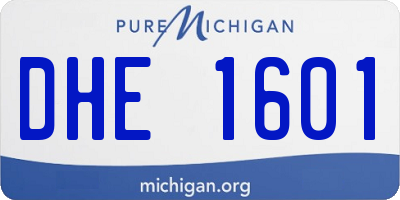 MI license plate DHE1601