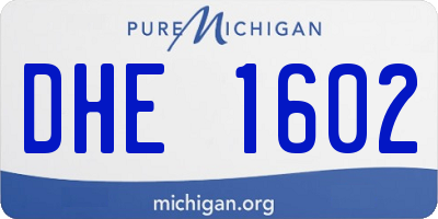 MI license plate DHE1602