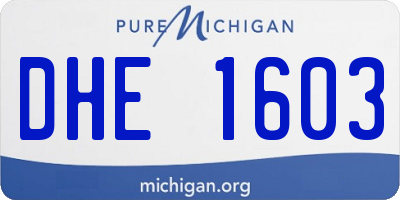 MI license plate DHE1603