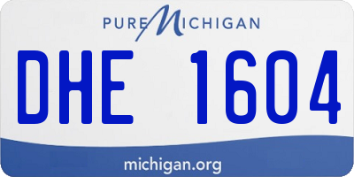 MI license plate DHE1604