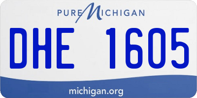MI license plate DHE1605