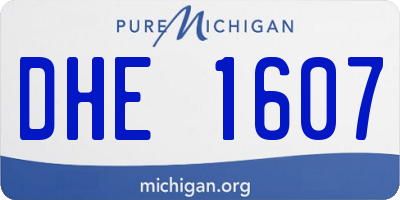 MI license plate DHE1607